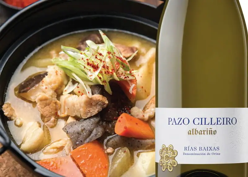 Which wine's best with a Japanese pot-au-feu? 